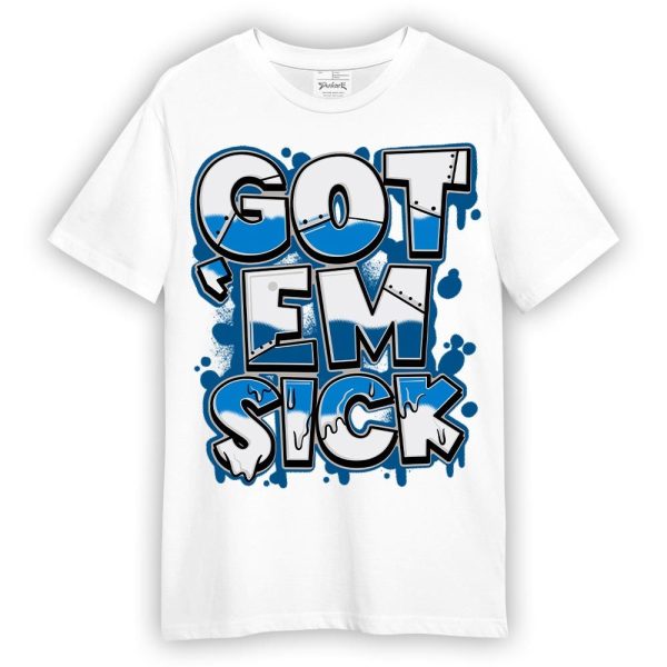 Industrial Blue 4s Shirt - Gotten 'Em Sick Graphic Shirt Unisex Matching Jordan Shirt Jezsport.com