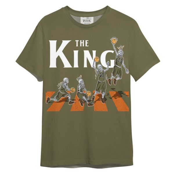 Olive 5s Shirt, The King Basketball Shirt 3D Graphic Outfit 0705 TCD Jezsport.com