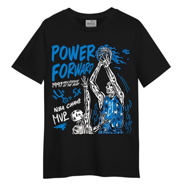 Industrial Blue 4s Shirt - Power Shot Skeleton Shirt Unisex Matching Jordan Shirt Jezsport.com