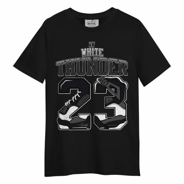 White Thunder 4s Shirt, Number 23 4s Unisex Shirt Matching Jordan Shirt Jezsport.com