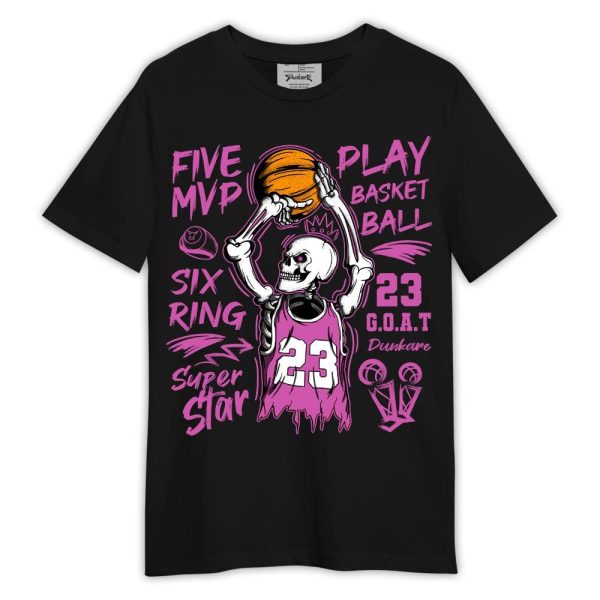 Hyper Violet 4s Shirt, 23 G.O.A.T Skeleton Shirt Outfit Matching Jordan Shirt Jezsport.com