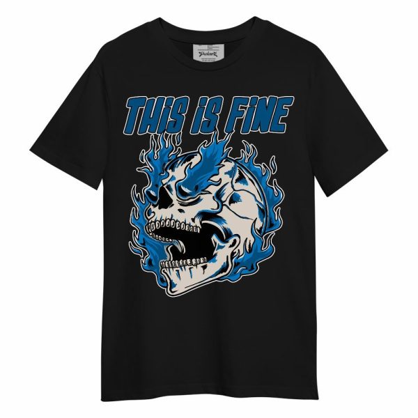 Industrial Blue 4s Shirt - Blazing Skull Unisex Shirt Matching Jordan Shirt Jezsport.com