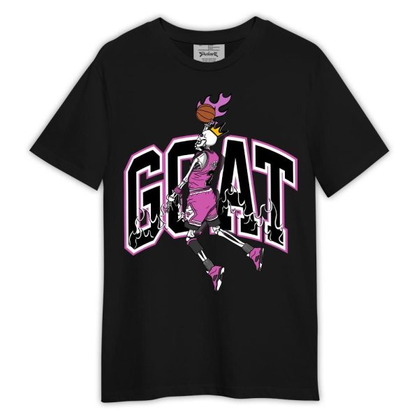 Hyper Violet 4s Shirt, G.O.A.T Skeleton Fire Shirt Outfit Matching Jordan Shirt Jezsport.com