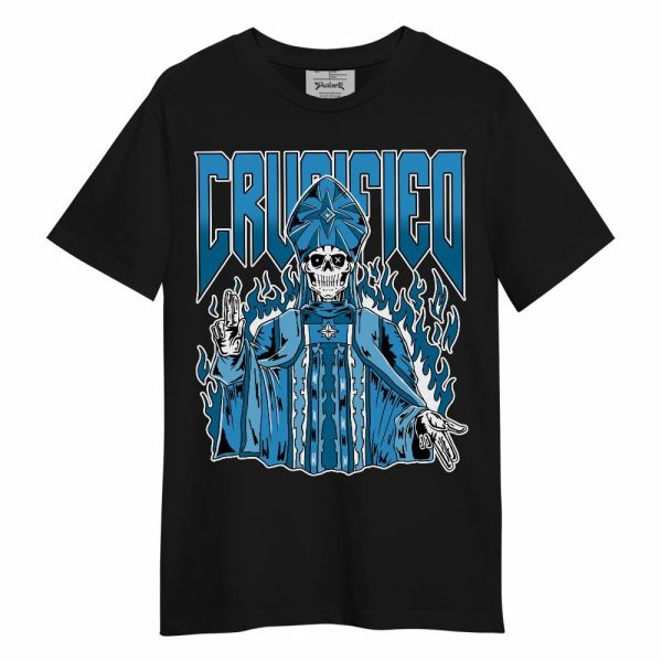 Powder Blue 9s Shirt - Crucified Skeleton Unisex Shirt Matching Jordan Shirt Jezsport.com