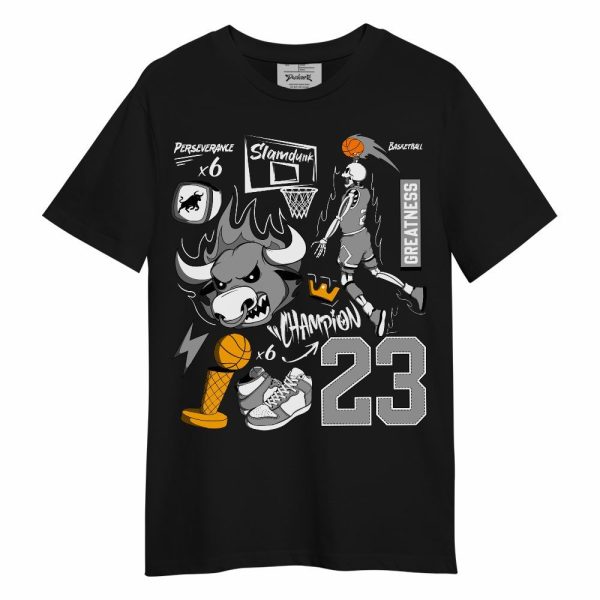 Black Wolf Grey 12s Shirt, 23 Doodle Basketball Legend Skeleton Unisex Shirt Matching Jordan Shirt Jezsport.com