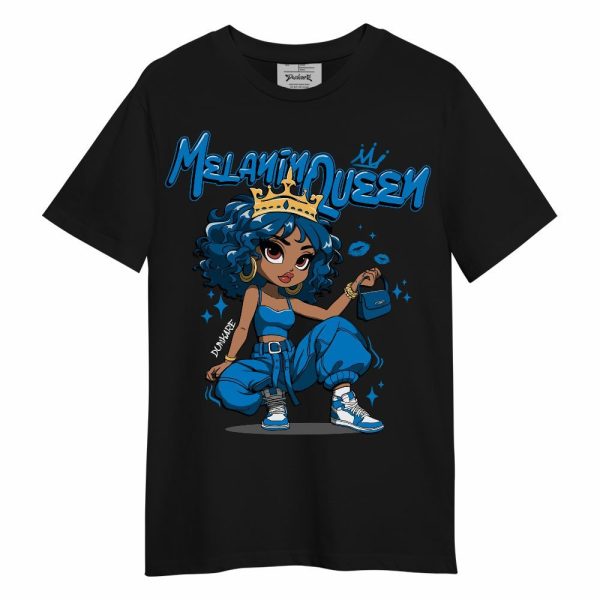 Industrial Blue 4s Shirt, Melanin Queen Pretty Military Blue 4s Unisex Shirt Matching Jordan Shirt Jezsport.com