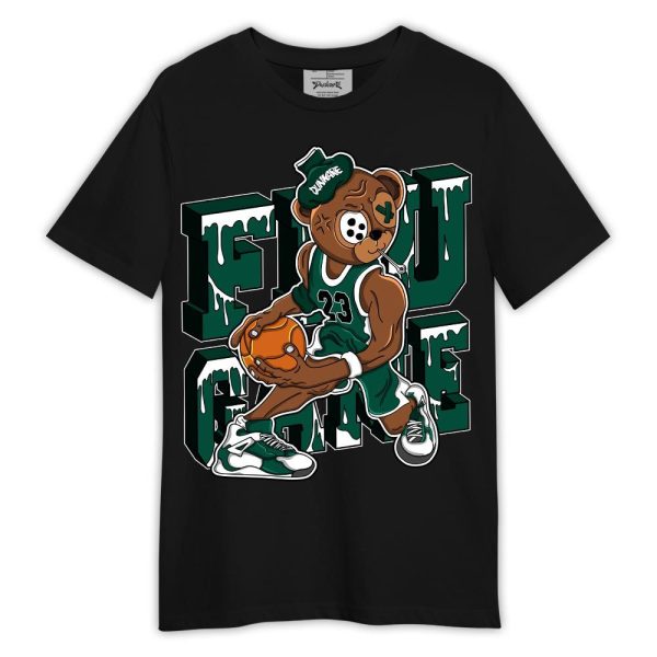 Oxidized Green 4s Shirt, Graphic Flu Game Bear Shirt Outfit Matching Jordan Shirt Jezsport.com