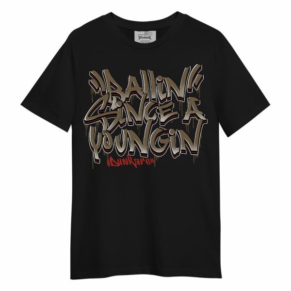 Olive 9s Shirt, Ballin Since A Youngin Typo Unisex Shirt Jezsport.com