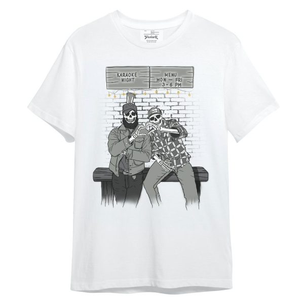 Paris Cement Grey 4s Shirt, Skeleton Help Friendship Unisex Shirt Matching Jordan Shirt Jezsport.com