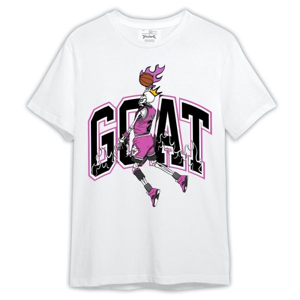 Hyper Violet 4s Shirt, G.O.A.T Skeleton Fire Shirt Outfit Matching Jordan Shirt Jezsport.com