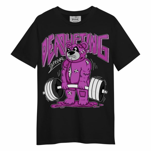 Hyper Violet 4s Shirt - Deadlifting Bear Unisex Shirt Matching Jordan Shirt Jezsport.com