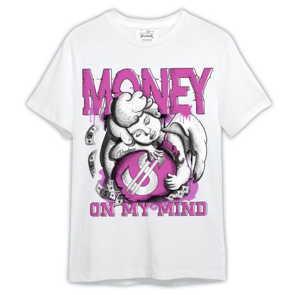 Hyper Violet 4s Shirt, Graphic Money On My Mind Shirt Outfit Matching Jordan Shirt Jezsport.com