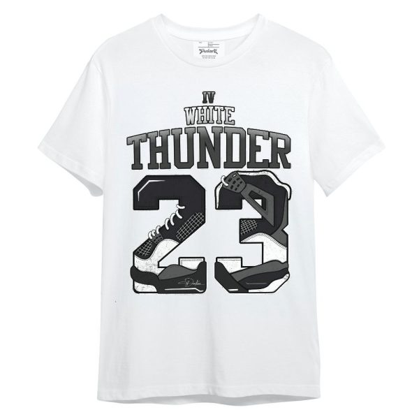 White Thunder 4s Shirt, Number 23 4s Unisex Shirt Matching Jordan Shirt Jezsport.com