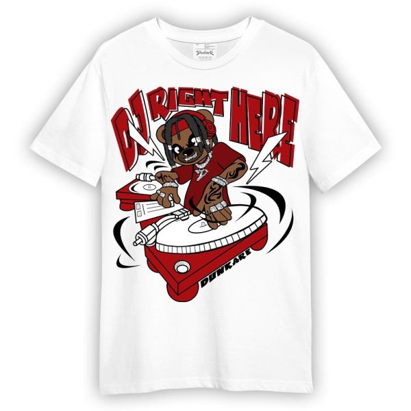 Red Taxi 12s Shirt - DJ Right Here Bear Shirt Unisex Matching Jordan Shirt Jezsport.com