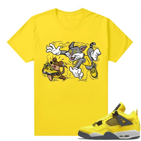 Lightning Jordan 4s Shirts To Match Sneaker Match Tees Yellow Finessed, Matching Jordan Shirt Jezsport.com