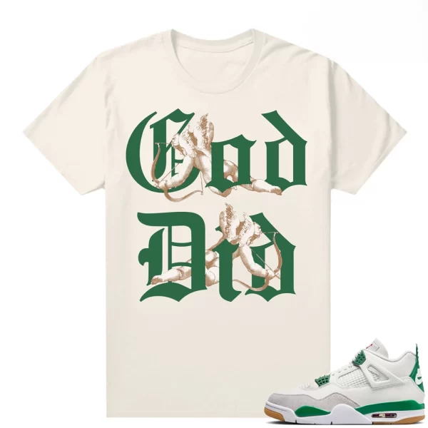 Pine Green Jordan 4s to match Sneaker Match Tees Sail "God Did", Matching Jordan Shirt Jezsport.com