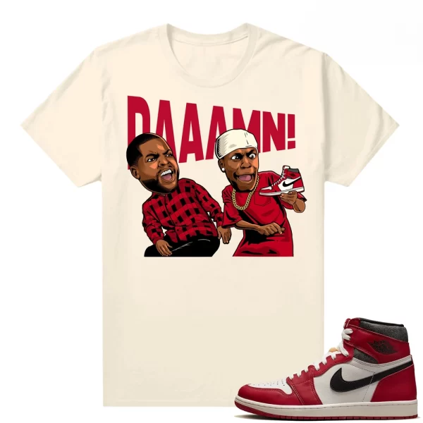 Chicago Jordan 1s Lost and Found Shirts to match Sneaker Match Tees Sail "DAAAMN", Matching Jordan Shirt Jezsport.com