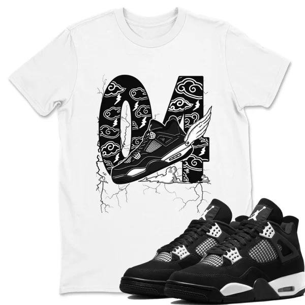 Fly To The Clouds, Sneaker Shirts To Match Jordans 4s White Thunder, Matching Jordan Shirt Jezsport.com