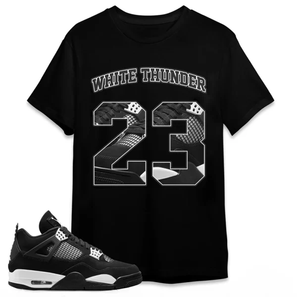 Air Jordan 4 White Thunder T-Shirt To Match Sneaker, Matching Jordan Shirt Jezsport.com