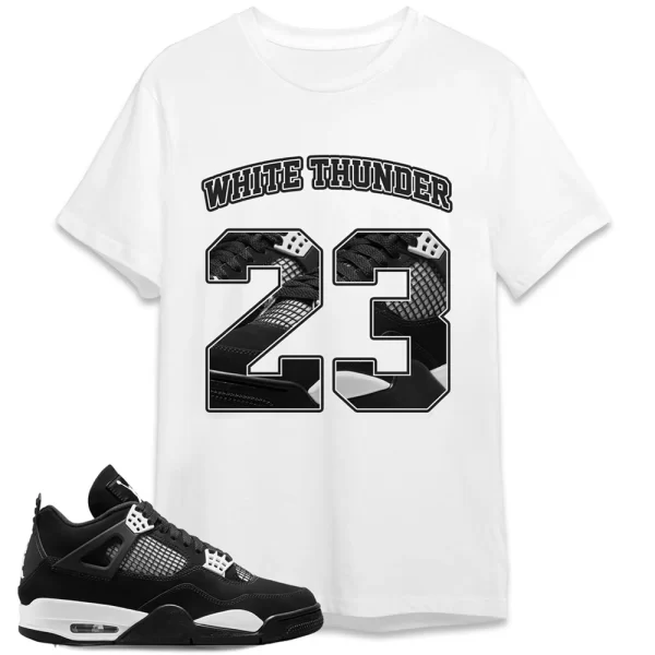 Air Jordan 4 White Thunder T-Shirt To Match Sneaker, Matching Jordan Shirt Jezsport.com