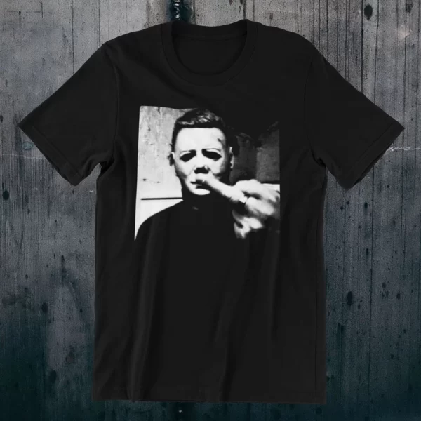 Michael Myers T-shirt, Halloween Middle Finger Shirt, Goth Punk Horror Top, Gothic Metal Shirt, Gildan Unisex Horror Shirt Jezsport.com