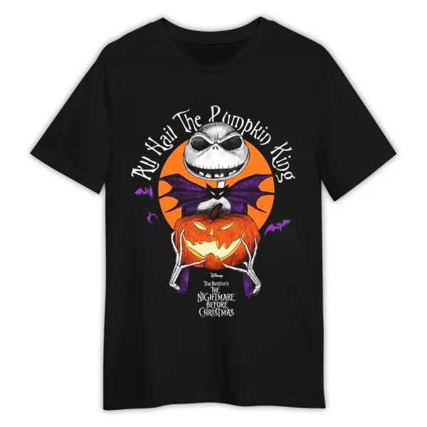 Nightmare Before Christmas Hail The King Official T-Shirt , Ugly Christmas Party Shirt, Family Christmas Shirt Jezsport.com