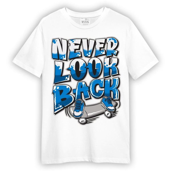 Industrial Blue 4s Shirt - Never Looking Back Graphic Shirt Unisex Matching Jordan Shirt Jezsport.com