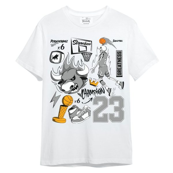 Black Wolf Grey 12s Shirt, 23 Doodle Basketball Legend Skeleton Unisex Shirt Matching Jordan Shirt Jezsport.com