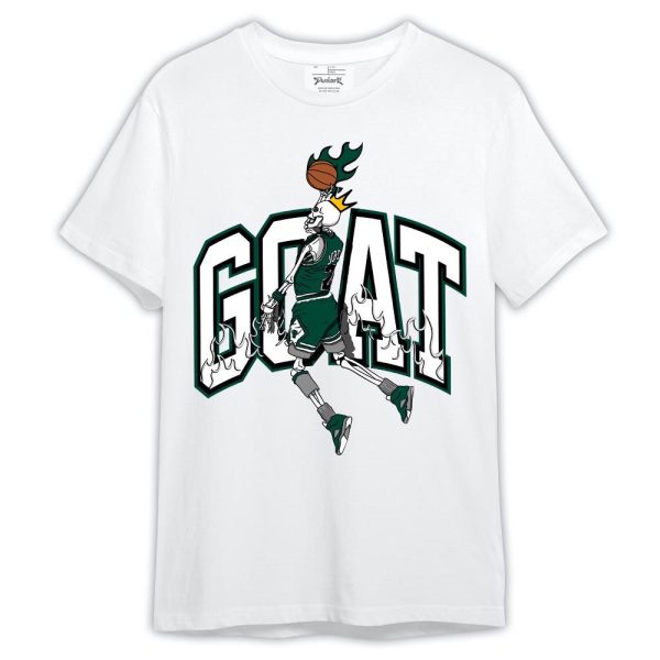 Oxidized Green 4s Shirt, G.O.A.T Skeleton Fire Shirt Outfit Matching Jordan Shirt Jezsport.com