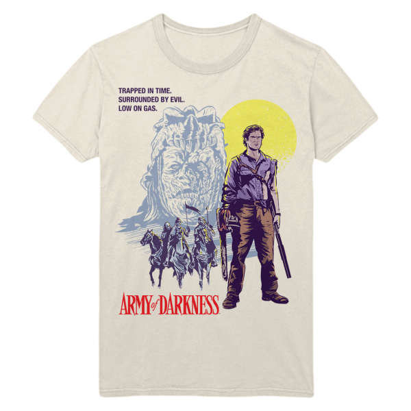 Army of Darkness Low on Gas Off White T Shirt Funny Halloween Shirt For Halloween Jezsport.com