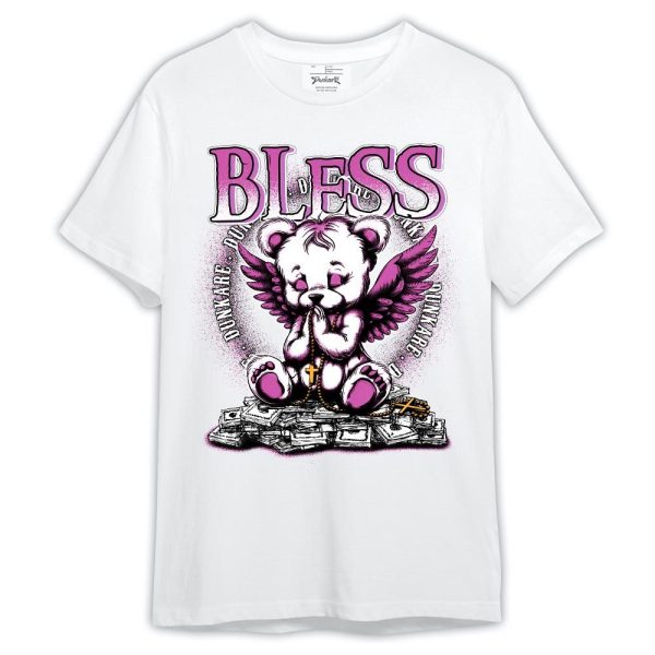 Hyper Violet 4s Shirt, Bless Bear Angel Shirt Outfit 4 Hyper Violet 1405 HDT Matching Jordan Shirt Jezsport.com