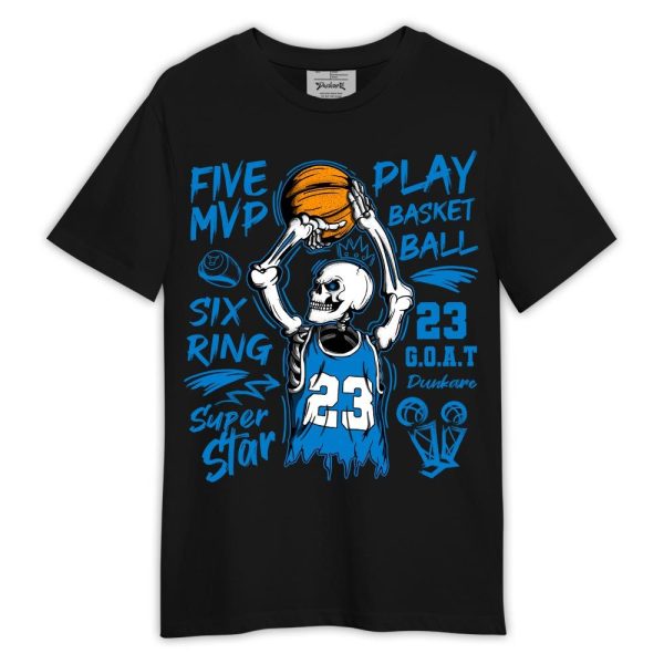 Industrial Blue 4s Shirt, 23 G.O.A.T Skeleton Shirt Military Blue 4s Outfit Matching Jordan Shirt Jezsport.com