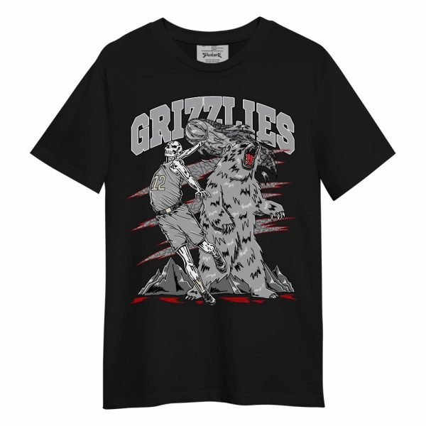 Cement Grey 3s Shirt - Grizzly Bear Skeleton Unisex Shirt Matching Jordan Shirt Jezsport.com