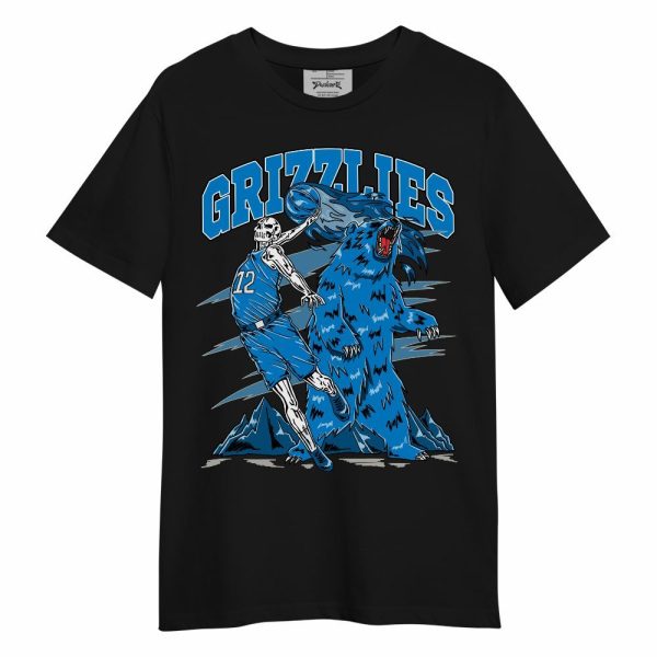 Industrial Blue 4s Shirt - Grizzly Bear Skeleton Unisex Shirt Matching Jordan Shirt Jezsport.com