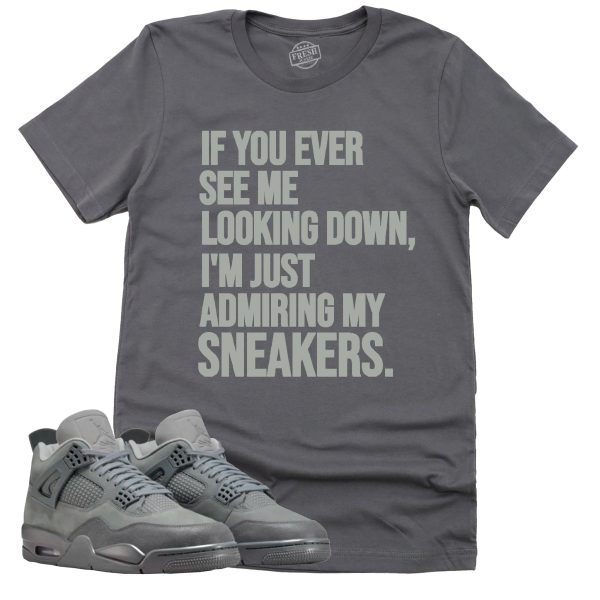 Admiring My Sneakers Shirt, Retro Air Jordan 4 Wet Cement Sneaker Match Tee Jezsport.com