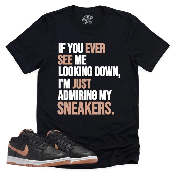 Admiring My Sneakers Shirt, Retro Dunk Low Amber Brown Sneaker Match Tee Jezsport.com