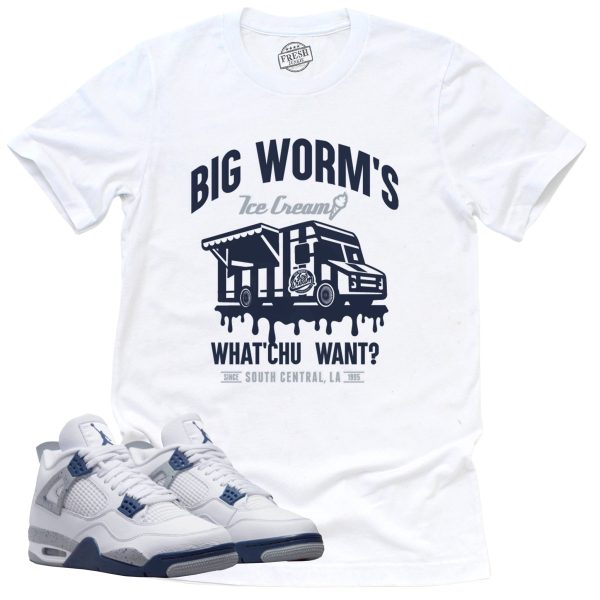 BW Ice Cream Shop Shirt Retro Air Jordan 4 Midnight Navy Sneaker Match Tee Jezsport.com