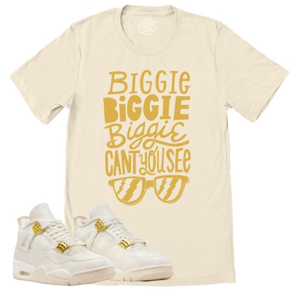 Can't You See Shirt, Retro Air Jordan 4 Sail Gold Sneaker Match Tee Jezsport.com