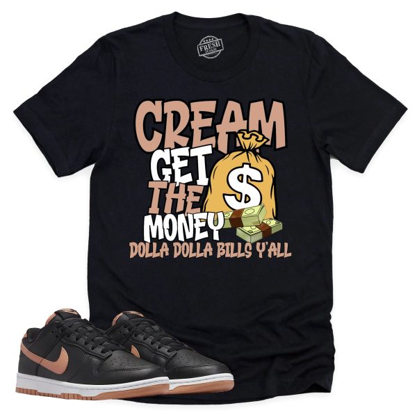 Cream Shirt, Retro Dunk Low Amber Brown Sneaker Match Tee Jezsport.com