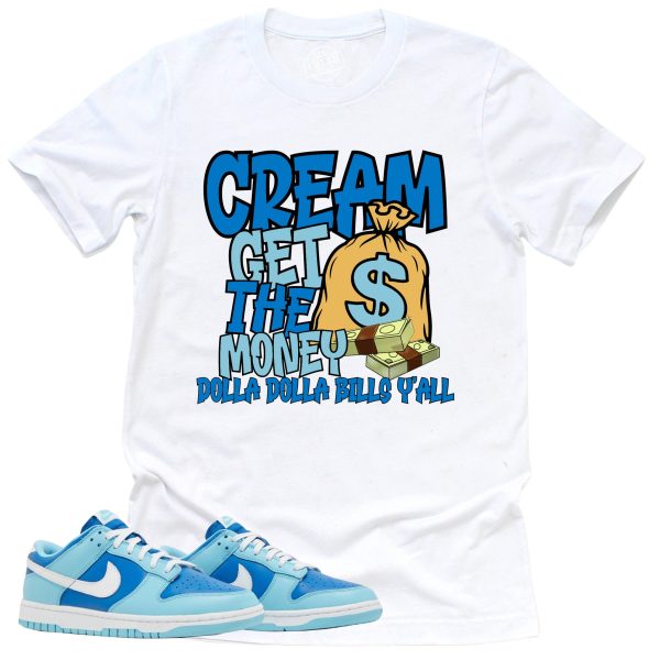 Cream Shirt, Retro Dunk Low Argon Sneaker Match Tee Jezsport.com