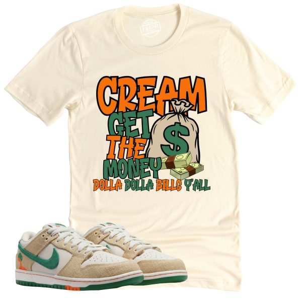 Cream Shirt Retro Dunk Low Phantom and Malachite Sneaker Match Tee Jezsport.com