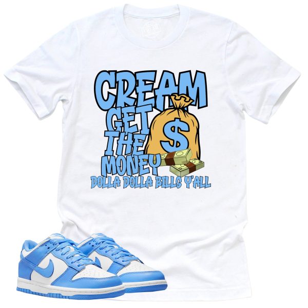 Cream Shirt, Retro Dunk Low University Blue Sneaker Match Tee Jezsport.com