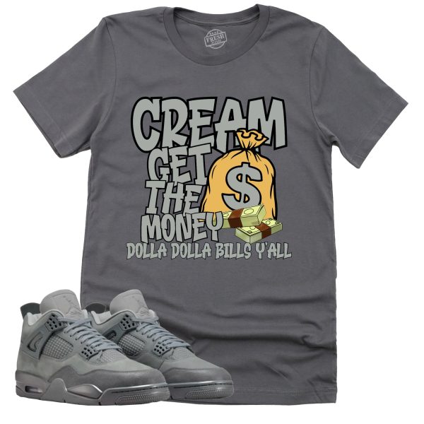 Cream Shirt, Retro Air Jordan 4 Wet Cement Sneaker Match Tee Jezsport.com