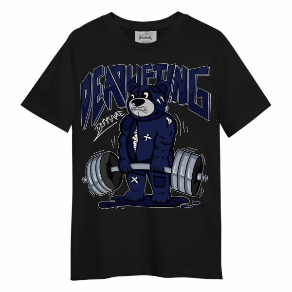 Midnight Navy 11s Shirt - Deadlifting Bear Unisex Shirt Matching Jordan Shirt Jezsport.com