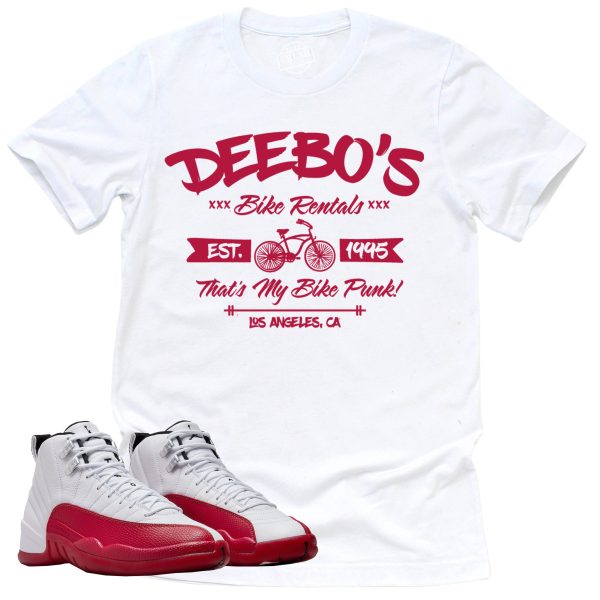 Deebo's Bike Shop Shirt, Retro Air Jordan 12 Cherry Red Sneaker Match Tee Jezsport.com