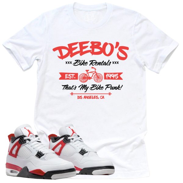 Deebo's Bike Shop Shirt, Retro Air Jordan 4 Red Cement Sneaker Match Tee Jezsport.com