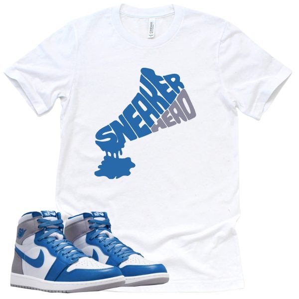 Dripping Sneakerhead Shirt Retro Air Jordan 1 True Blue Sneaker Match Tee Jezsport.com