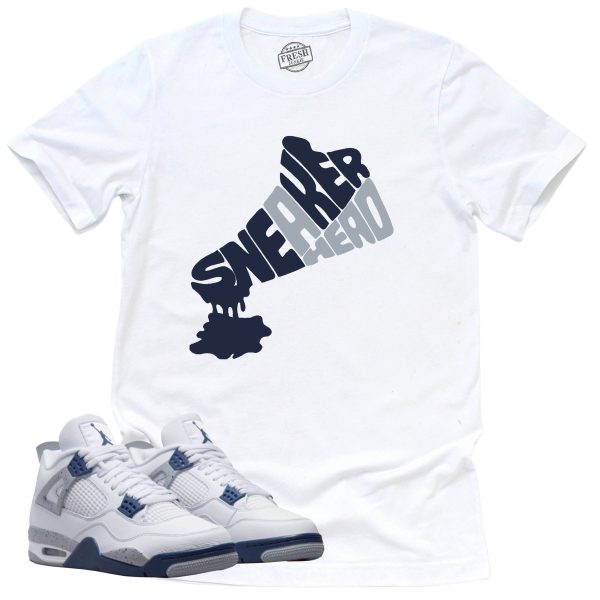 Dripping Sneakerhead Shirt Retro Air Jordan 4 Midnight Navy Sneaker Match Tee Jezsport.com