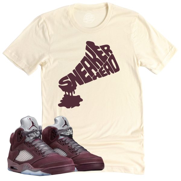 Dripping Sneakerhead Shirt, Air Jordan 5 Burgundy Sneaker Match Tee Jezsport.com