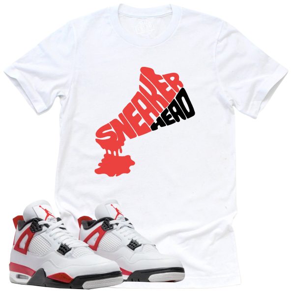 Dripping Sneakerhead Shirt, Retro Air Jordan 4 Red Cement Sneaker Match Tee Jezsport.com